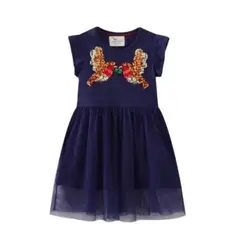JUMP KIDS - Vestido Manga Corta y Tul Niña Pajaros