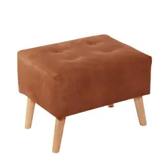 LATAM HOME - Puff Niza Café Claro con Patas de Madera