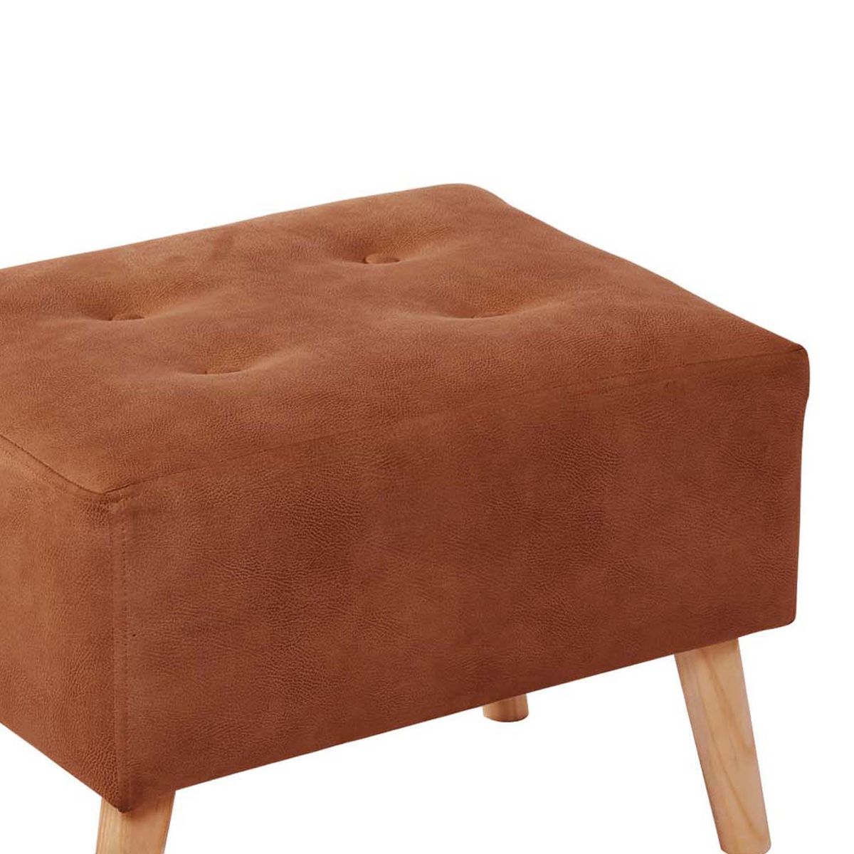 LATAM HOME - Puff Latam Home Niza Café Claro con Patas de Madera