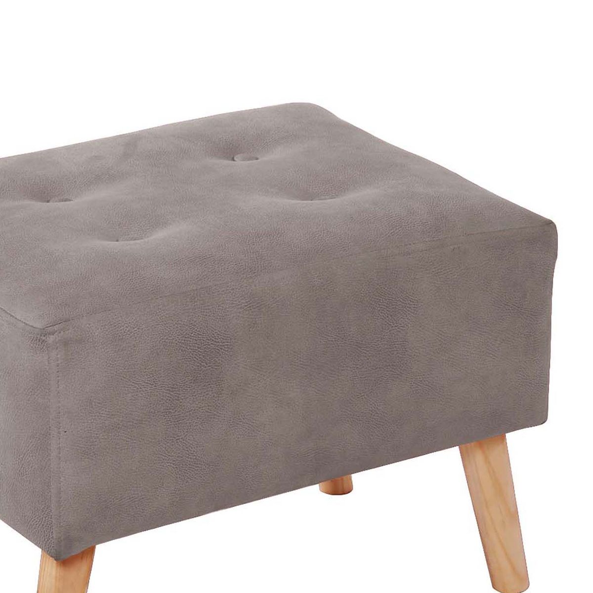 LATAM HOME - Pouf Niza Cuero Kentucky Gris