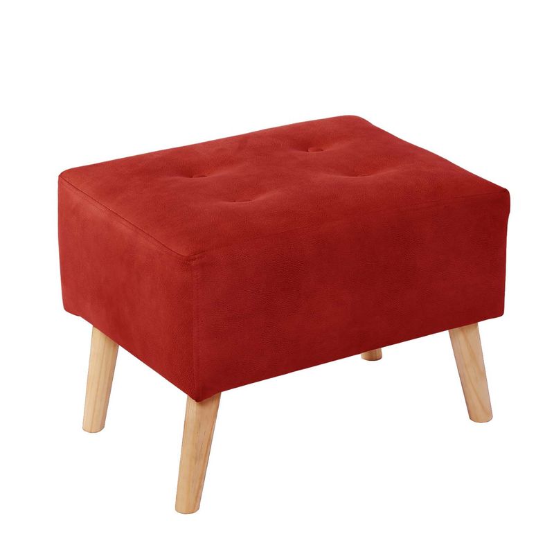 LATAM HOME - POUF NIZA  CUERO KENTUCKY ROJO