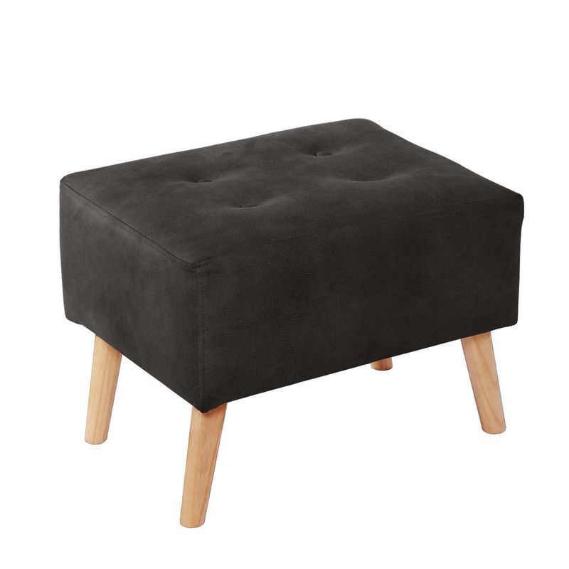 LATAM HOME - POUF NIZA  CUERO KENTUCKY NEGRO