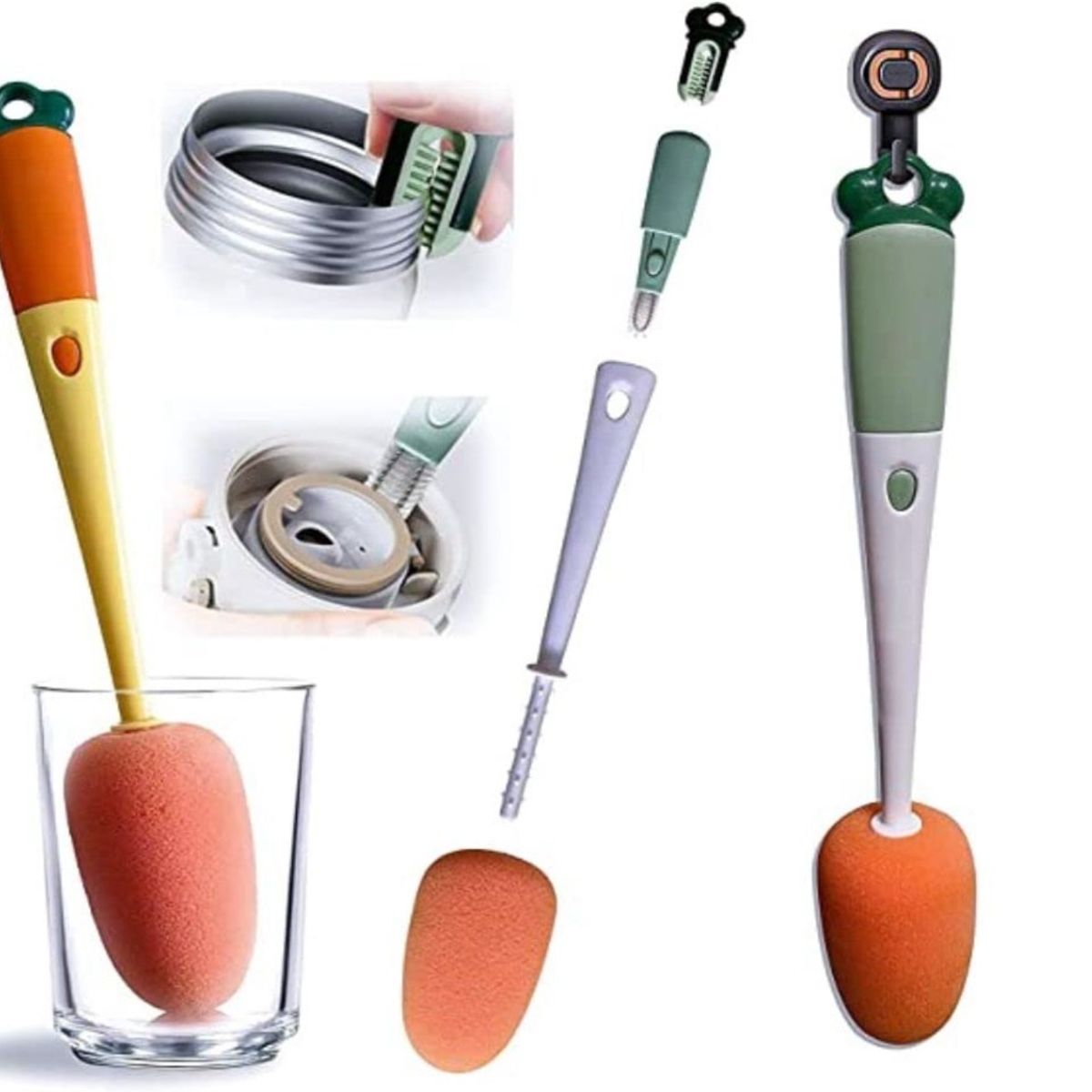 GENERICO - Cepillo de limpieza en forma de zanahoria Mango Largo