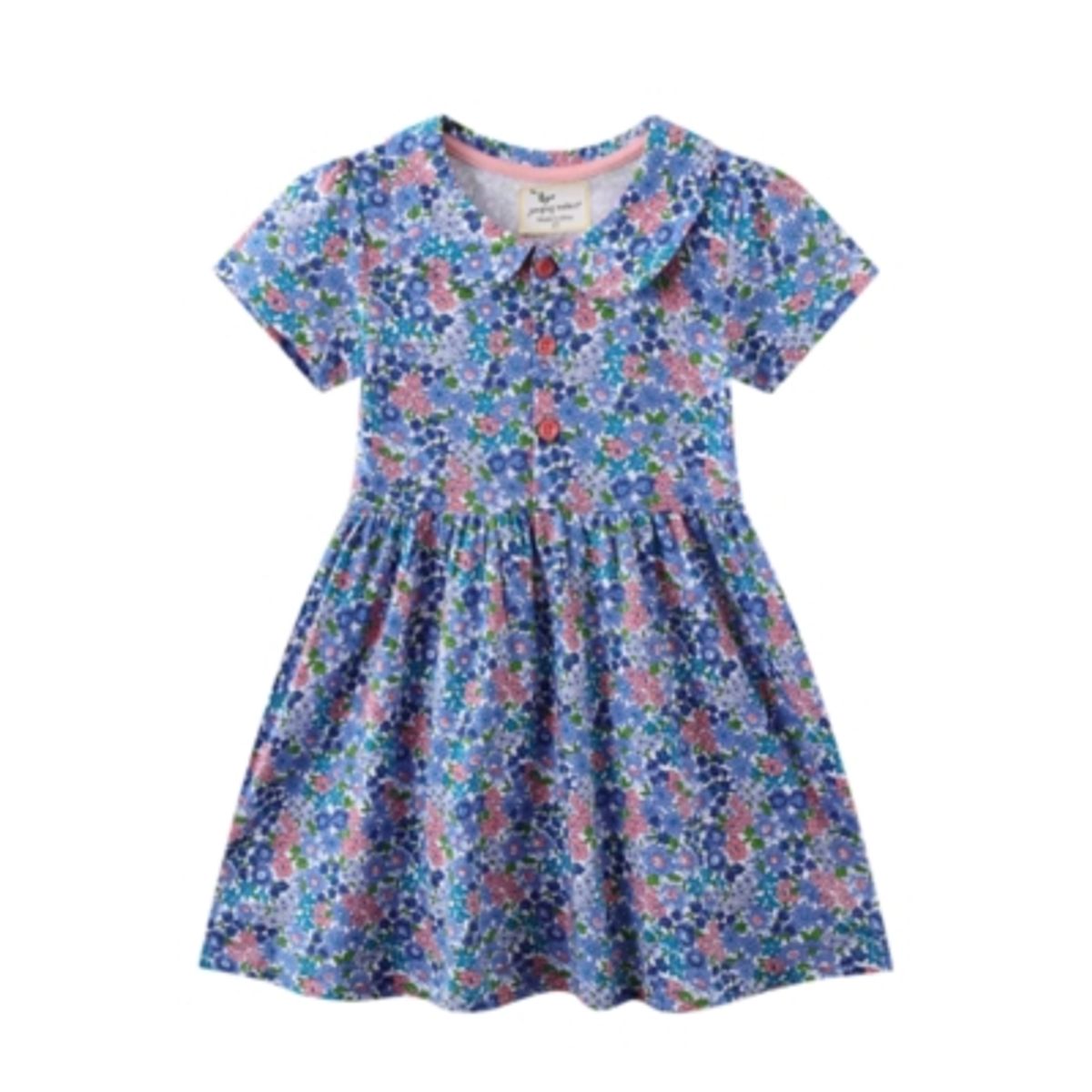 JUMP KIDS - Vestido Manga Corta Niña Flores Azules Jump Kids