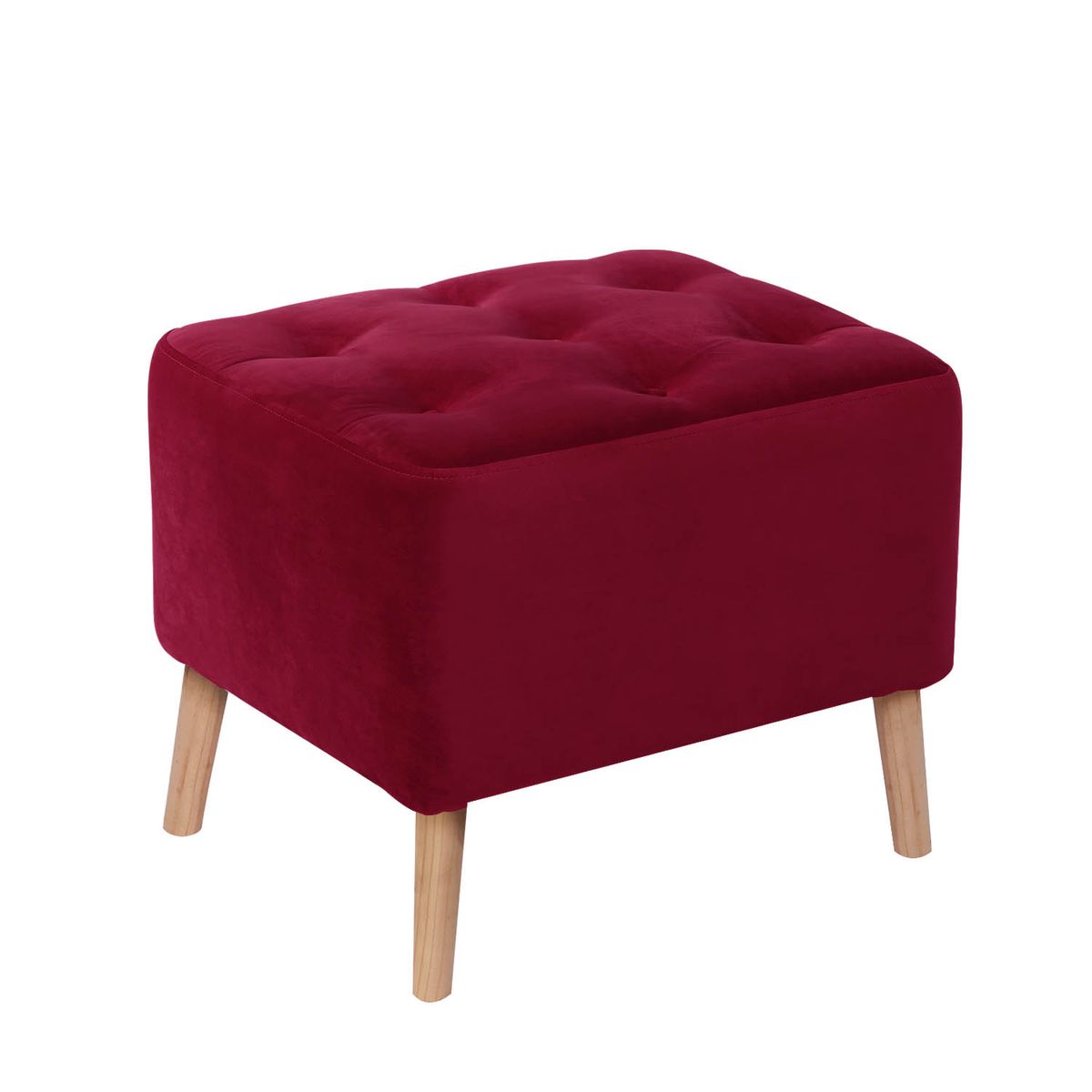 LATAM HOME - Pouf Lyon Tela Velvet Burdeo