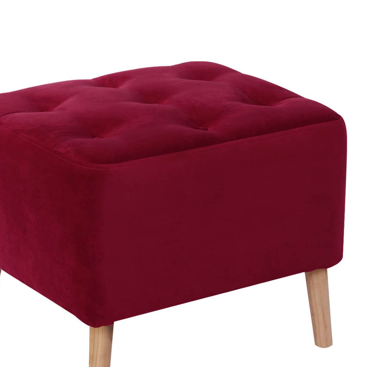 LATAM HOME - Pouf Lyon Tela Velvet Burdeo