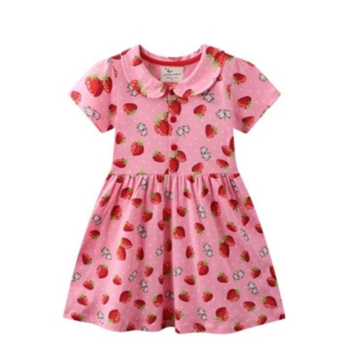 JUMP KIDS - Vestido Manga Corta Niña Frutilla Rosa Jump Kids