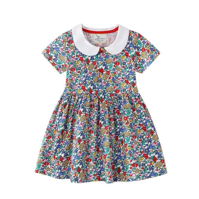 JUMP KIDS - Vestido Manga Corta Niña Flores Multicolores Jump Kids