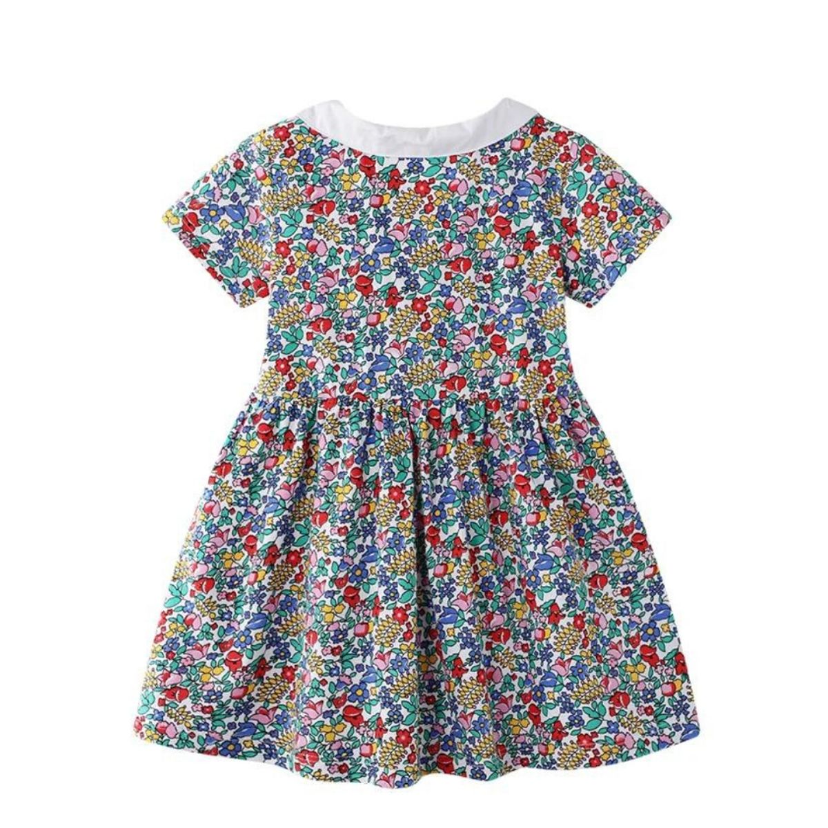 JUMP KIDS - Vestido Manga Corta Niña Flores Multicolores Jump Kids