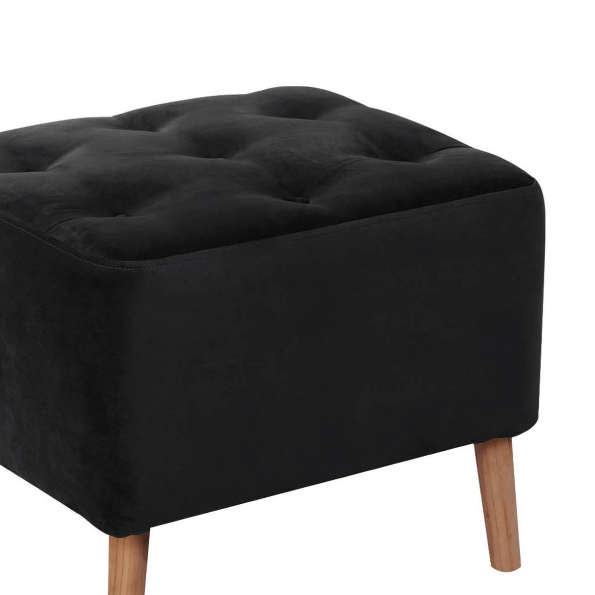LATAM HOME - Pouf Lyon Tela Velvet Negro
