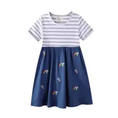 JUMP KIDS - Vestido Manga Corta Niña Falda Azul