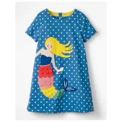 JUMP KIDS - Vestido Manga Corta Niña Sirena Rubia