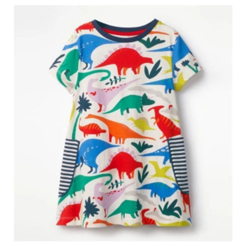 JUMP KIDS - Vestido Manga Corta Niña Dinosaurios Jump Kids
