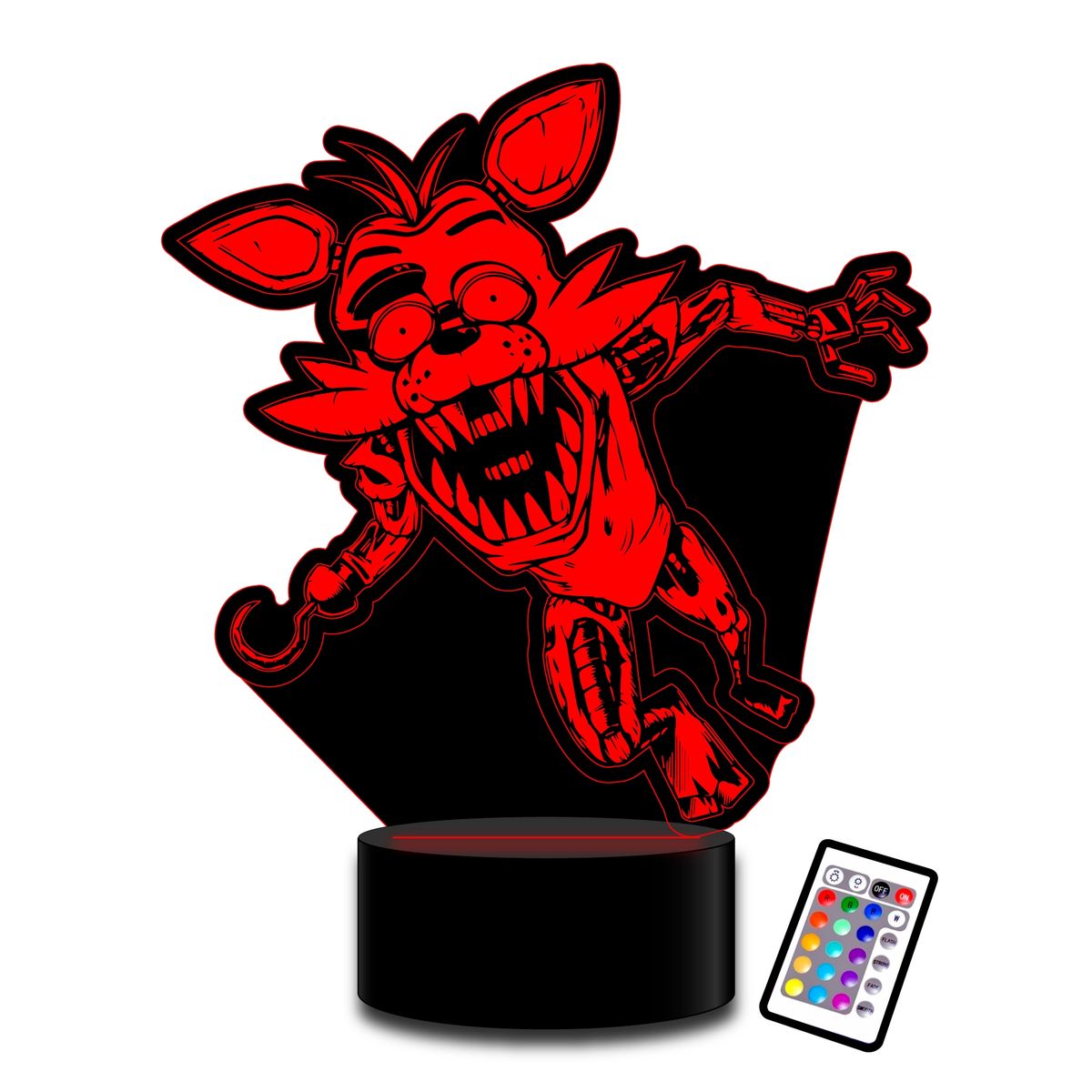 GENERICO - Lampará 3D Foxy Five Nights at Freddys c/ control remoto