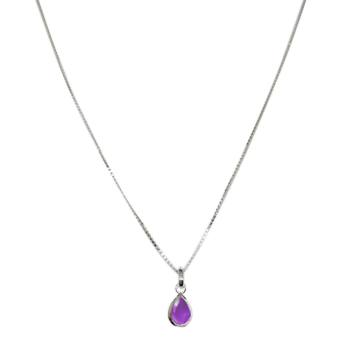 ANDREA COGGIOLA JOYAS - Collar Meena Gota Amatista Plata Fina 925