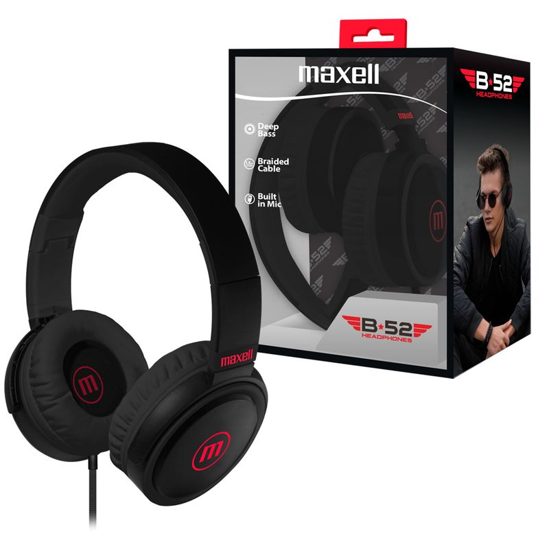 MAXELL - Audifono Plegable HP-B52 Maxell Ajustable TRRS Bajo Profundo