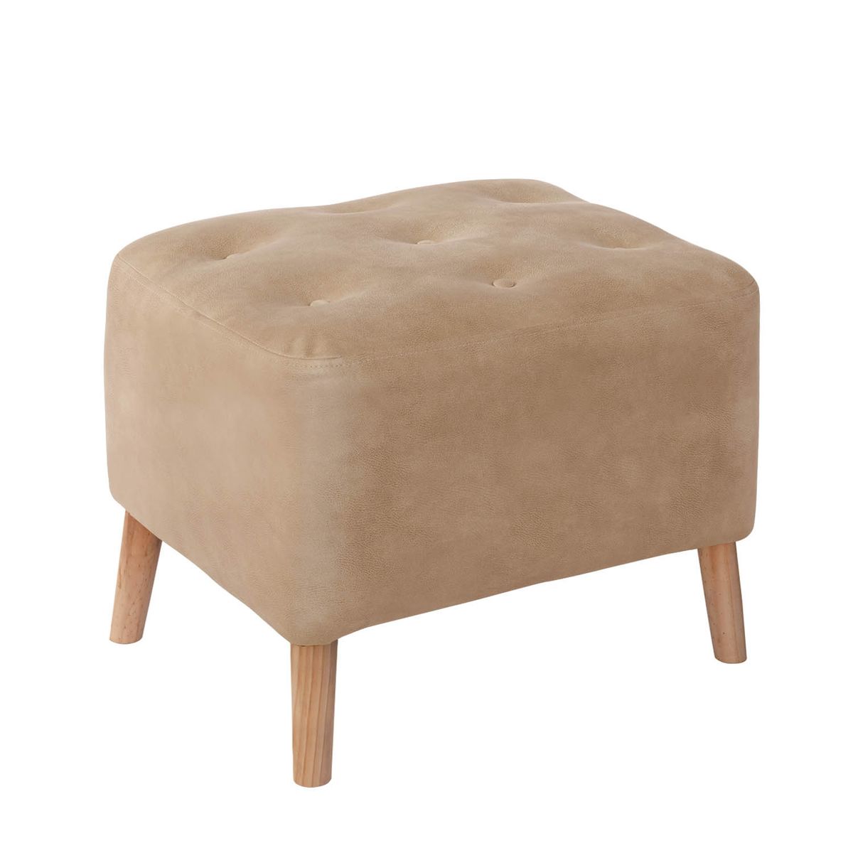 LATAM HOME - Pouf Lyon Cuero Kentucky Beige