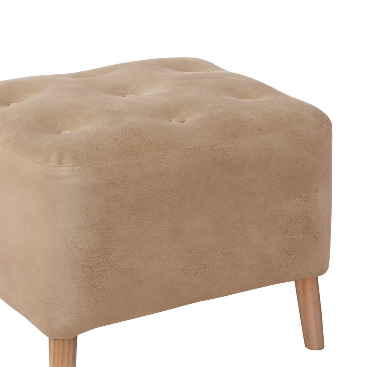 LATAM HOME - Pouf Lyon Cuero Kentucky Beige