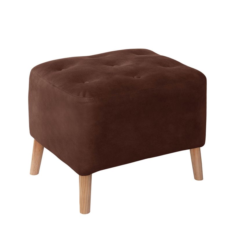 LATAM HOME - POUF LYON  CUERO KENTUCKY CAFE MORO
