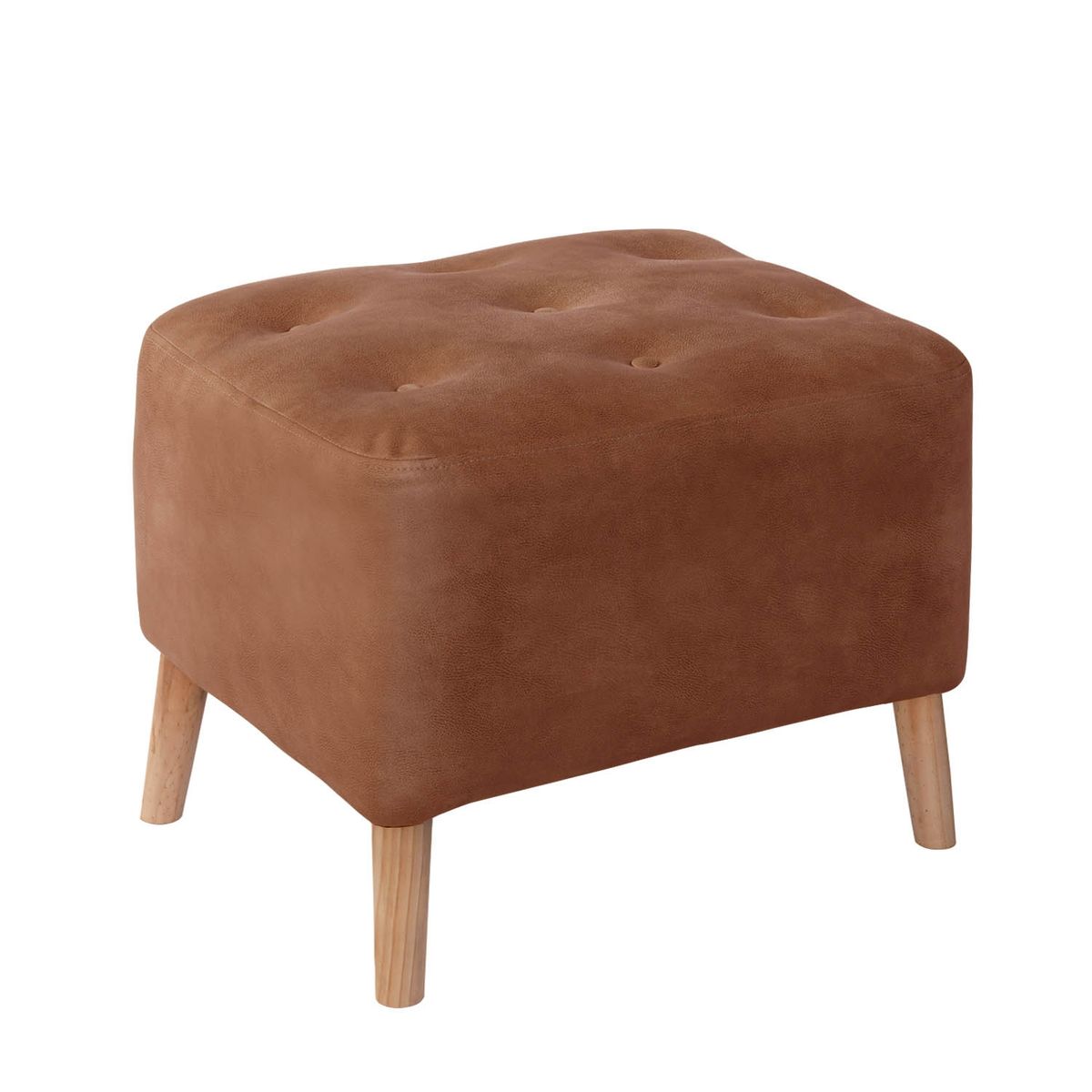 LATAM HOME - Pouf Lyon Cuero Kentucky Café Claro