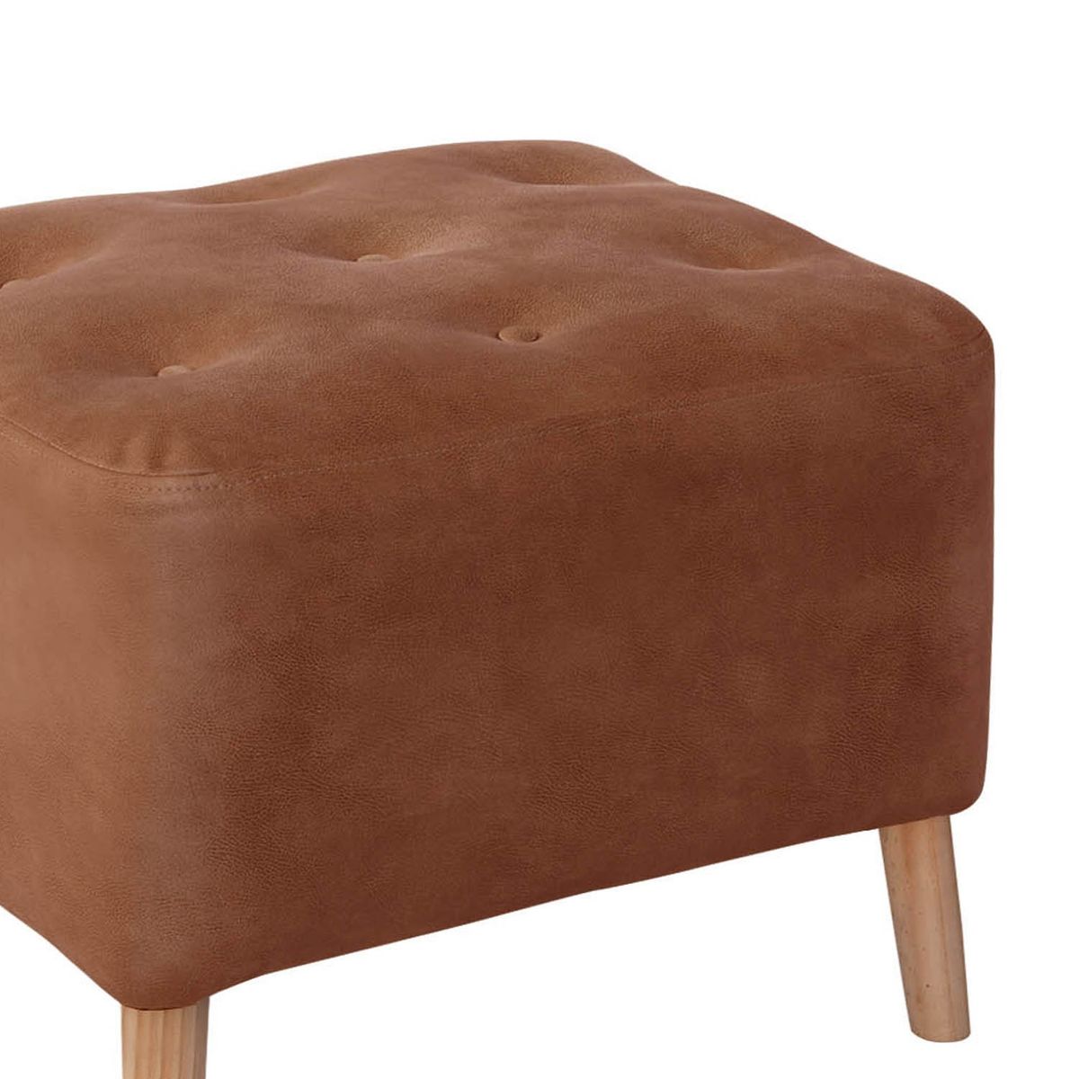 LATAM HOME - Pouf Lyon Cuero Kentucky Café Claro
