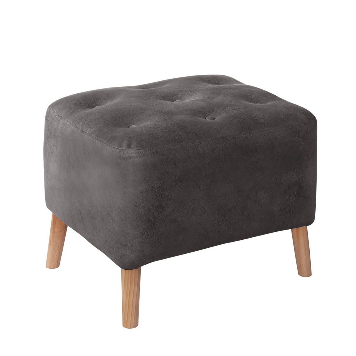 LATAM HOME - Pouf Lyon Cuero Kentucky Gris