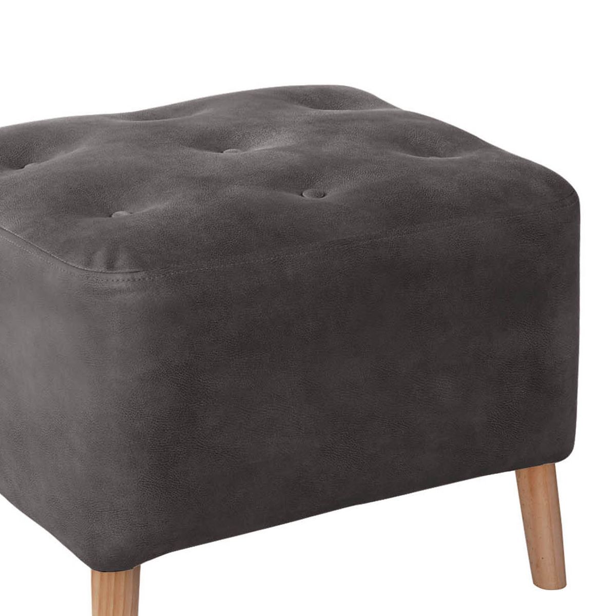 LATAM HOME - Pouf Lyon Cuero Kentucky Gris