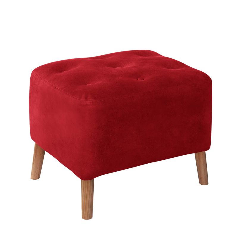 LATAM HOME - POUF LYON  CUERO KENTUCKY ROJO