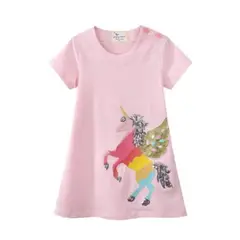JUMP KIDS - Vestido Manga Corta Niña Unicornio Alado