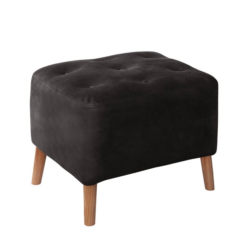 LATAM HOME - POUF LYON  CUERO KENTUCKY NEGRO