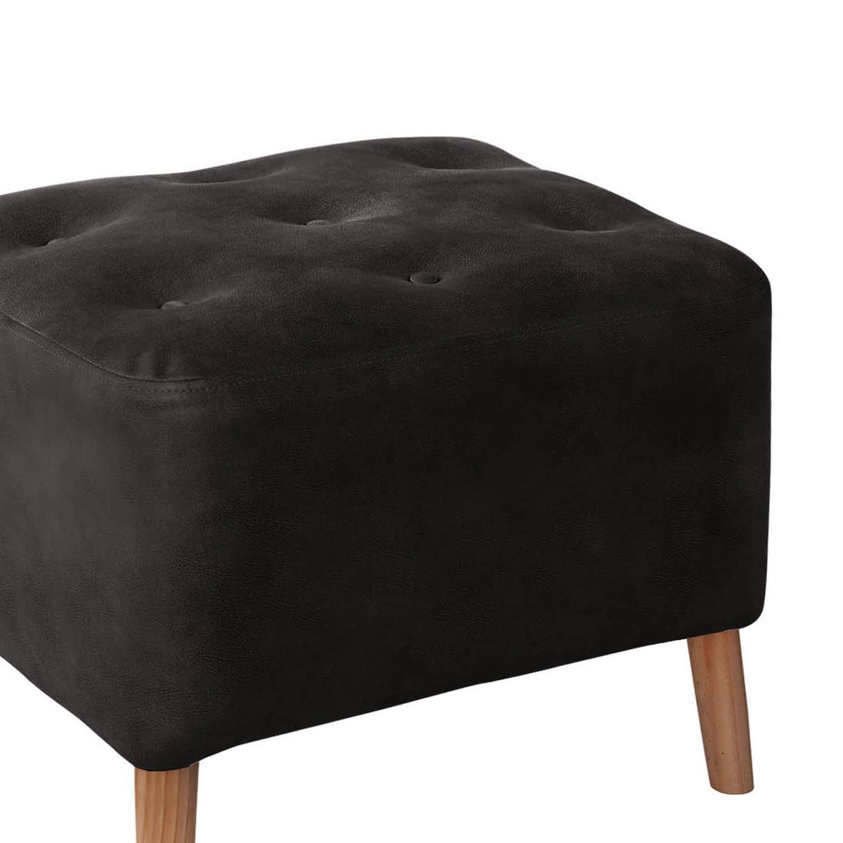 LATAM HOME - Pouf Lyon Cuero Kentucky Negro