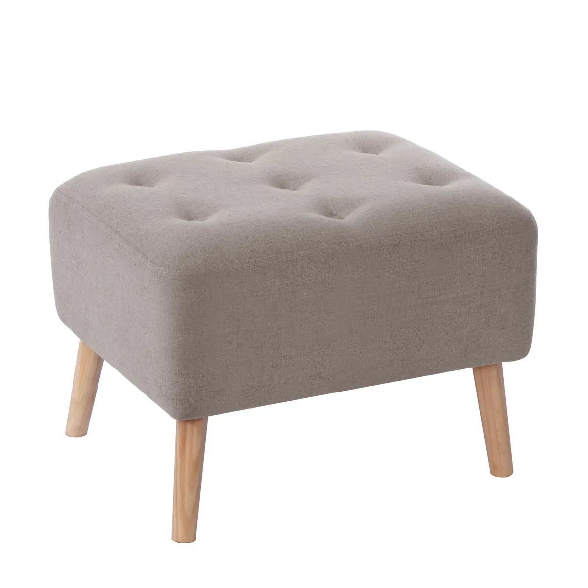 LATAM HOME - Pouf Lyon Lino Gris Claro