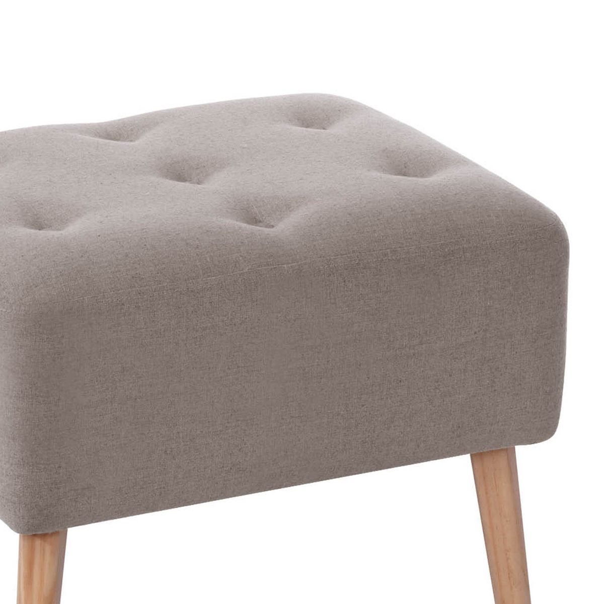 LATAM HOME - Pouf Lyon Lino Gris Claro