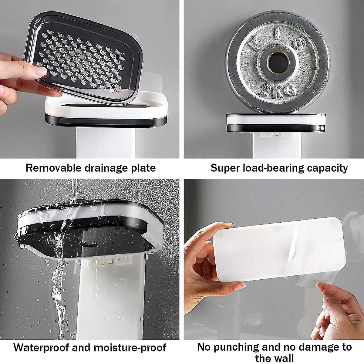 GENERICO - Repisa Jabonera De Baño Con Doble Repisa