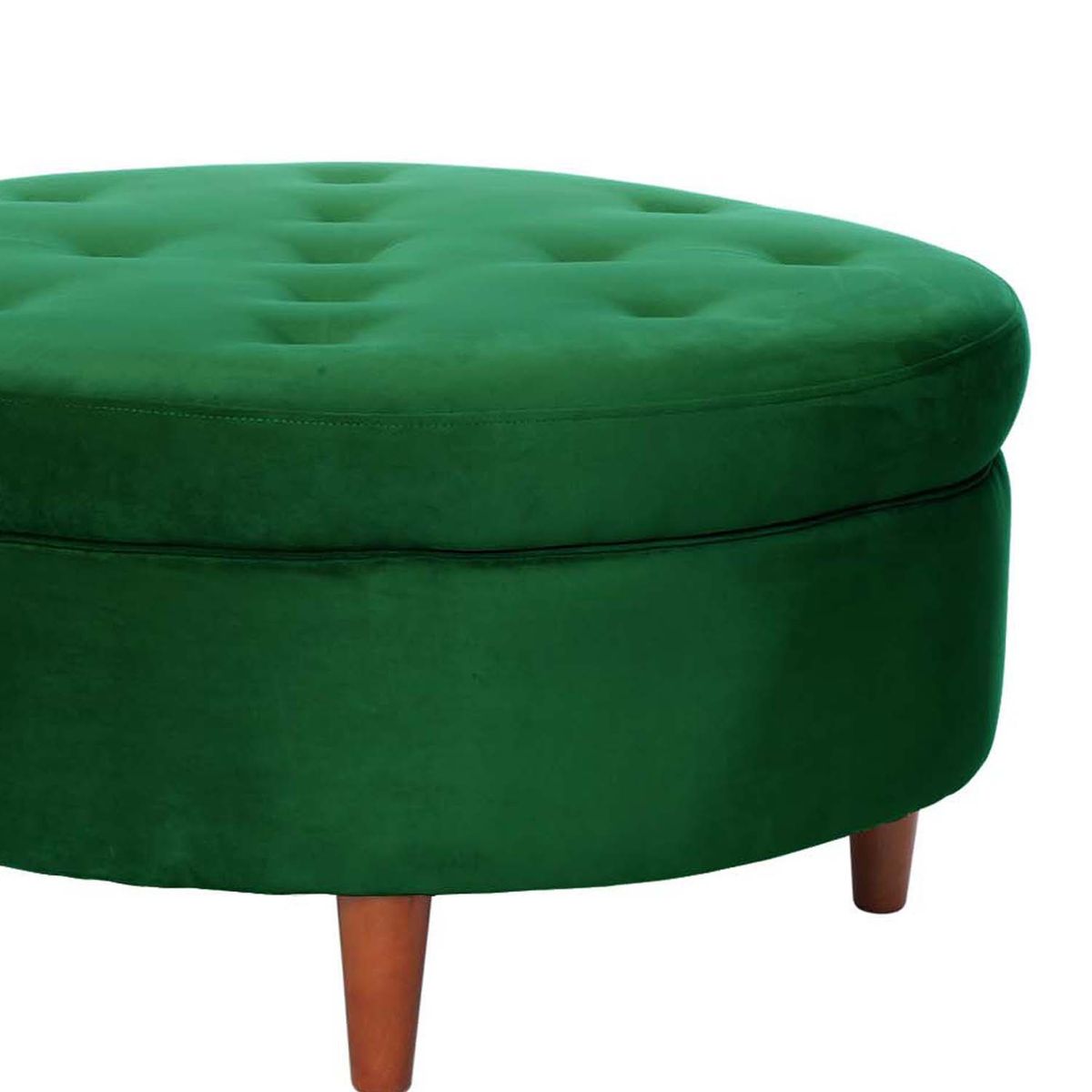 LATAM HOME - Puff Latam Home Paris Circular Verde Velvet