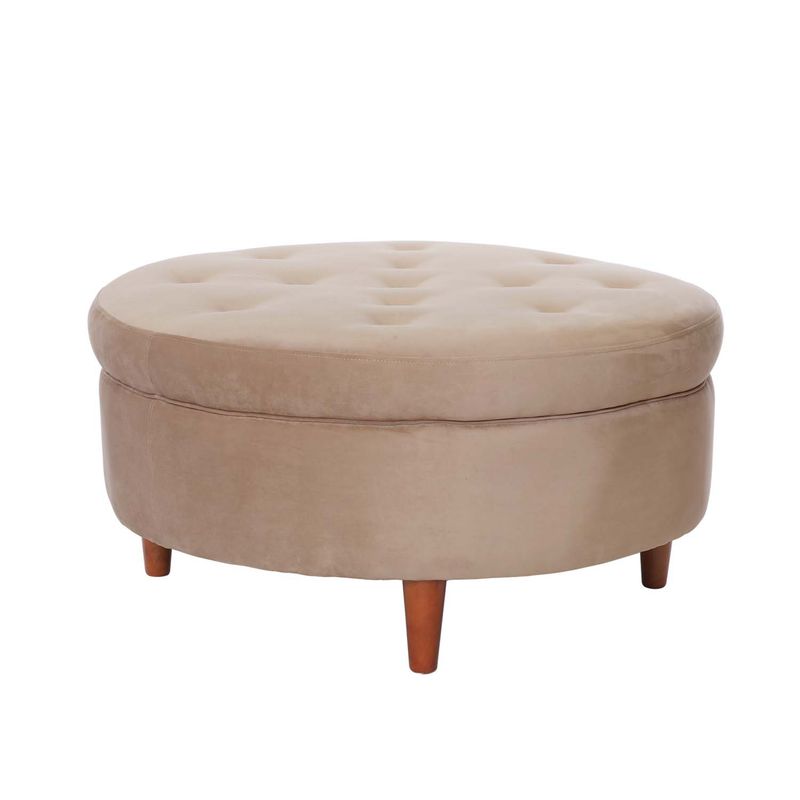 LATAM HOME - POUF PARIS TELA VELVET BEIGE