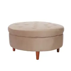 LATAM HOME - POUF PARIS TELA VELVET BEIGE