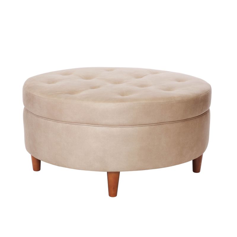 LATAM HOME - POUF PARIS  CUERO KENTUCKY BEIGE