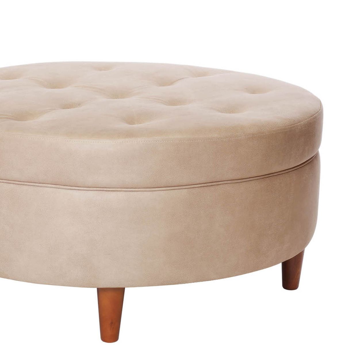 LATAM HOME - Pouf Paris Cuero Kentucky Beige