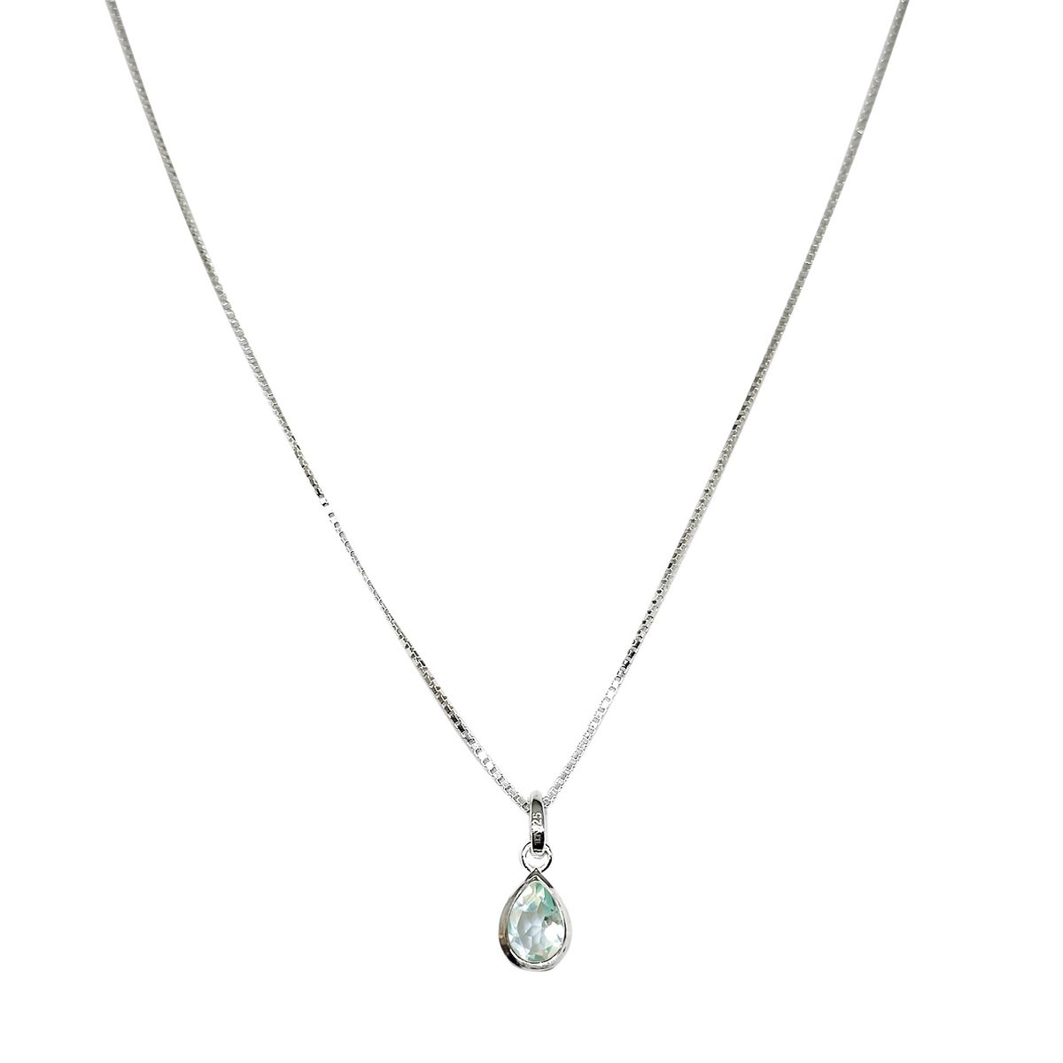 COGGIOLA - Collar Meena Gota Topacio Celeste Plata Fina 925