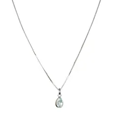 ANDREA COGGIOLA JOYAS - Collar Meena Gota Topacio Celeste Plata Fina 925