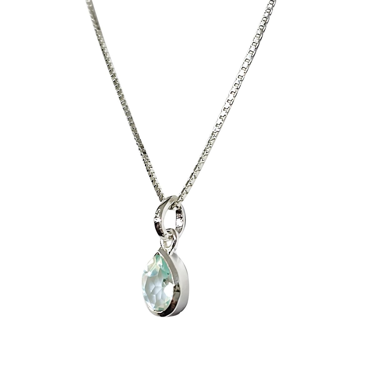 COGGIOLA - Collar Meena Gota Topacio Celeste Plata Fina 925