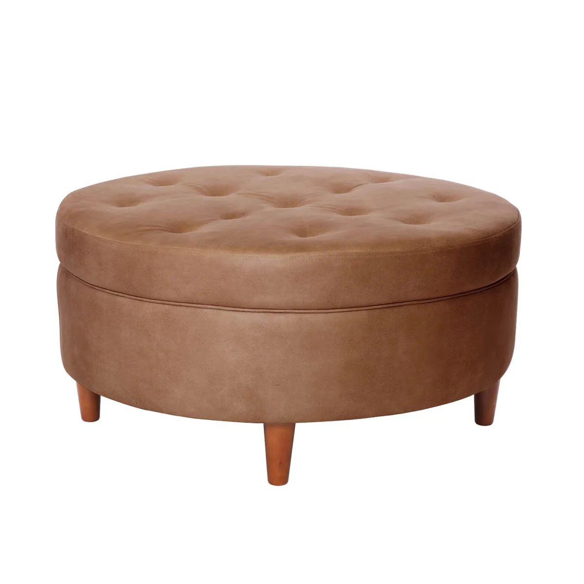 LATAM HOME - Pouf Paris Cuero Kentucky Café Claro