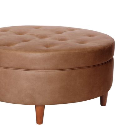 Imagen 2 del producto Pouf Paris Cuero Kentucky Café Claro