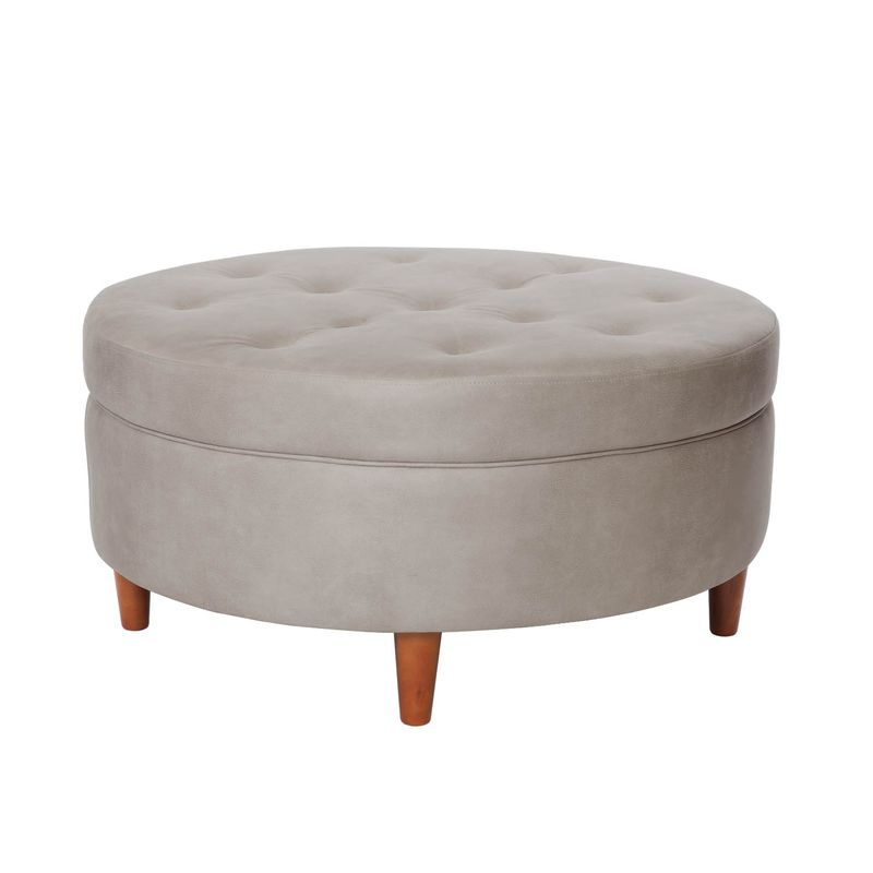 LATAM HOME - Puff Latam Home Paris Circular Gris con Botones