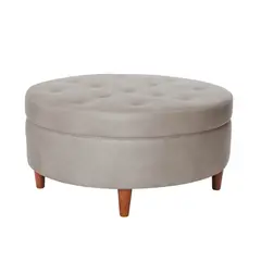 LATAM HOME - Puff Paris Circular Gris con Botones