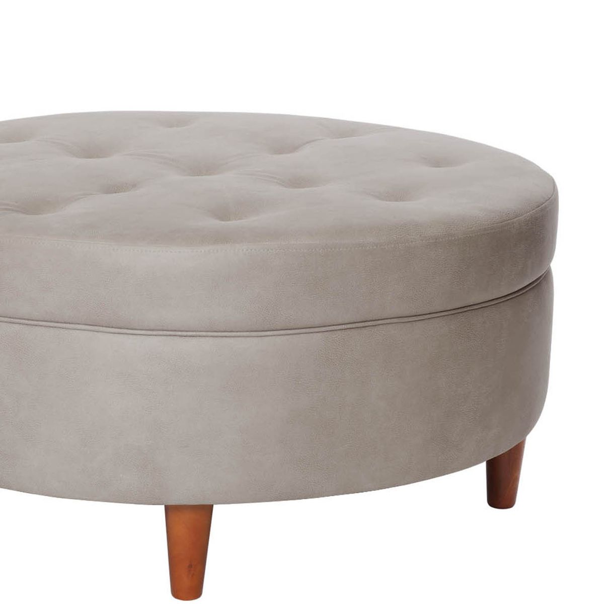 LATAM HOME - Puff Latam Home Paris Circular Gris con Botones