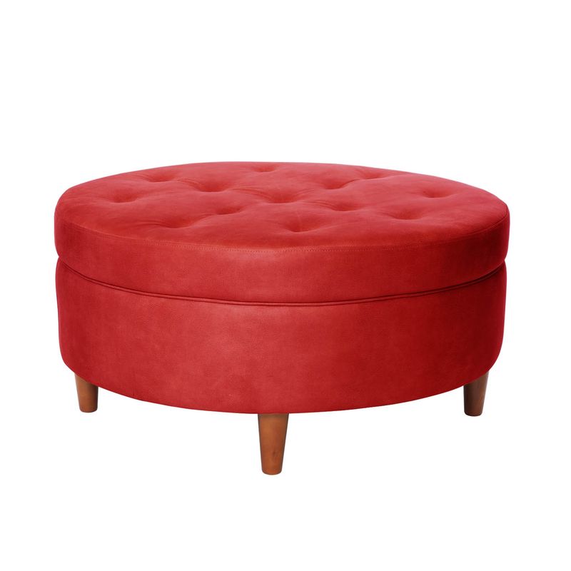 LATAM HOME - POUF PARIS  CUERO KENTUCKY ROJO