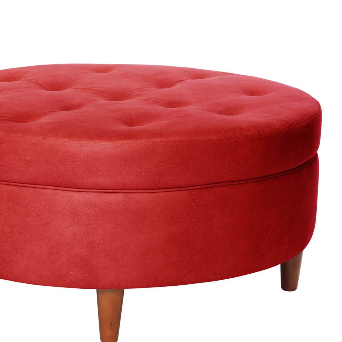 LATAM HOME - POUF PARIS  CUERO KENTUCKY ROJO