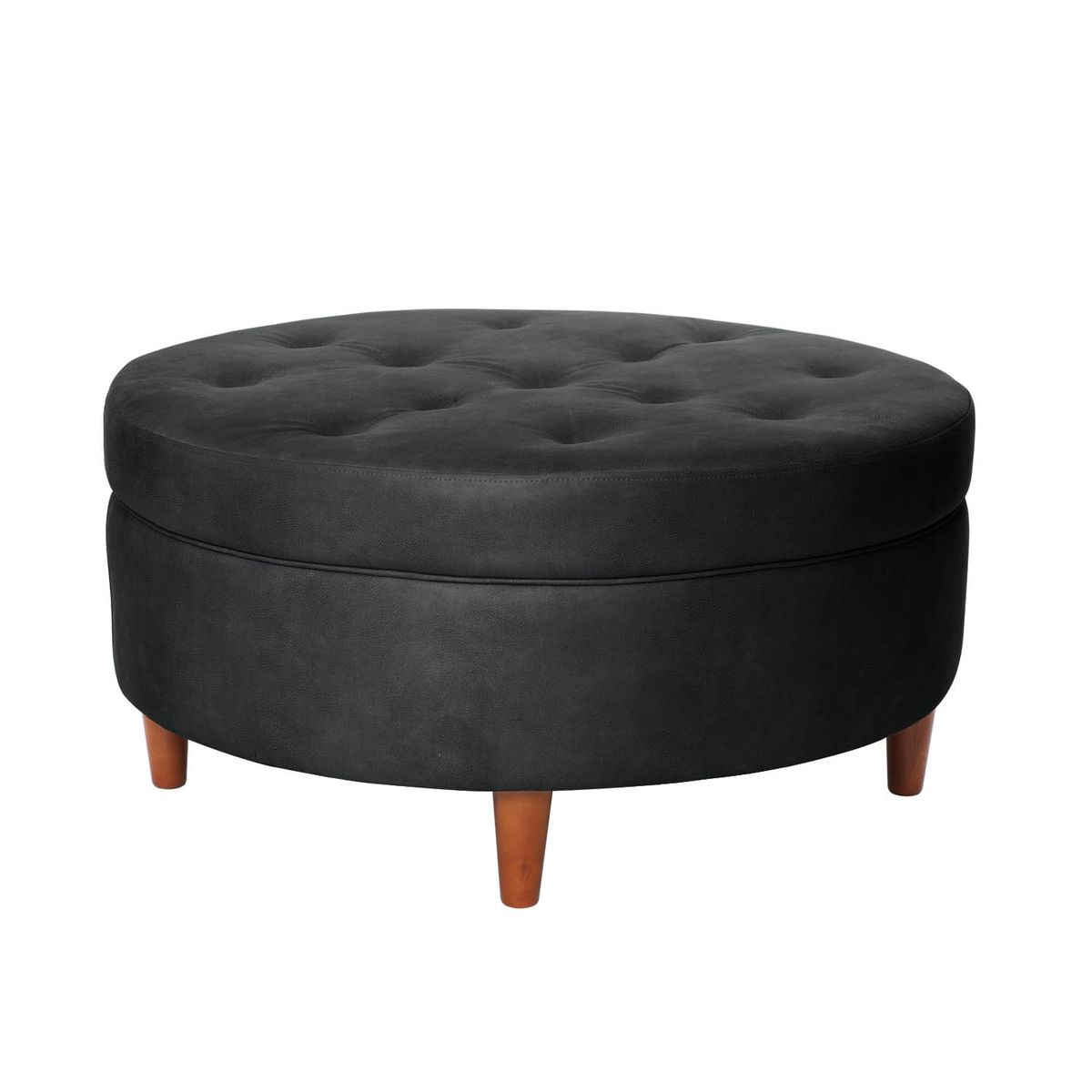 LATAM HOME - Pouf Paris Cuero Kentucky Negro